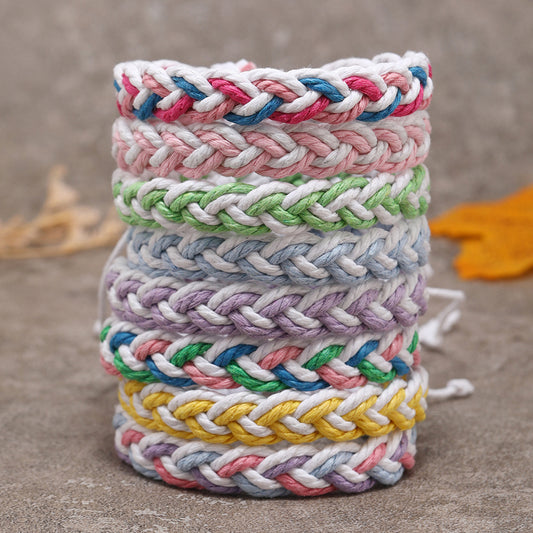 Simple Artistic Style Cotton String Hand Woven Hand Rope Bracelet 8239b616 bab5 4bf9 b689 2b990fa37b2e