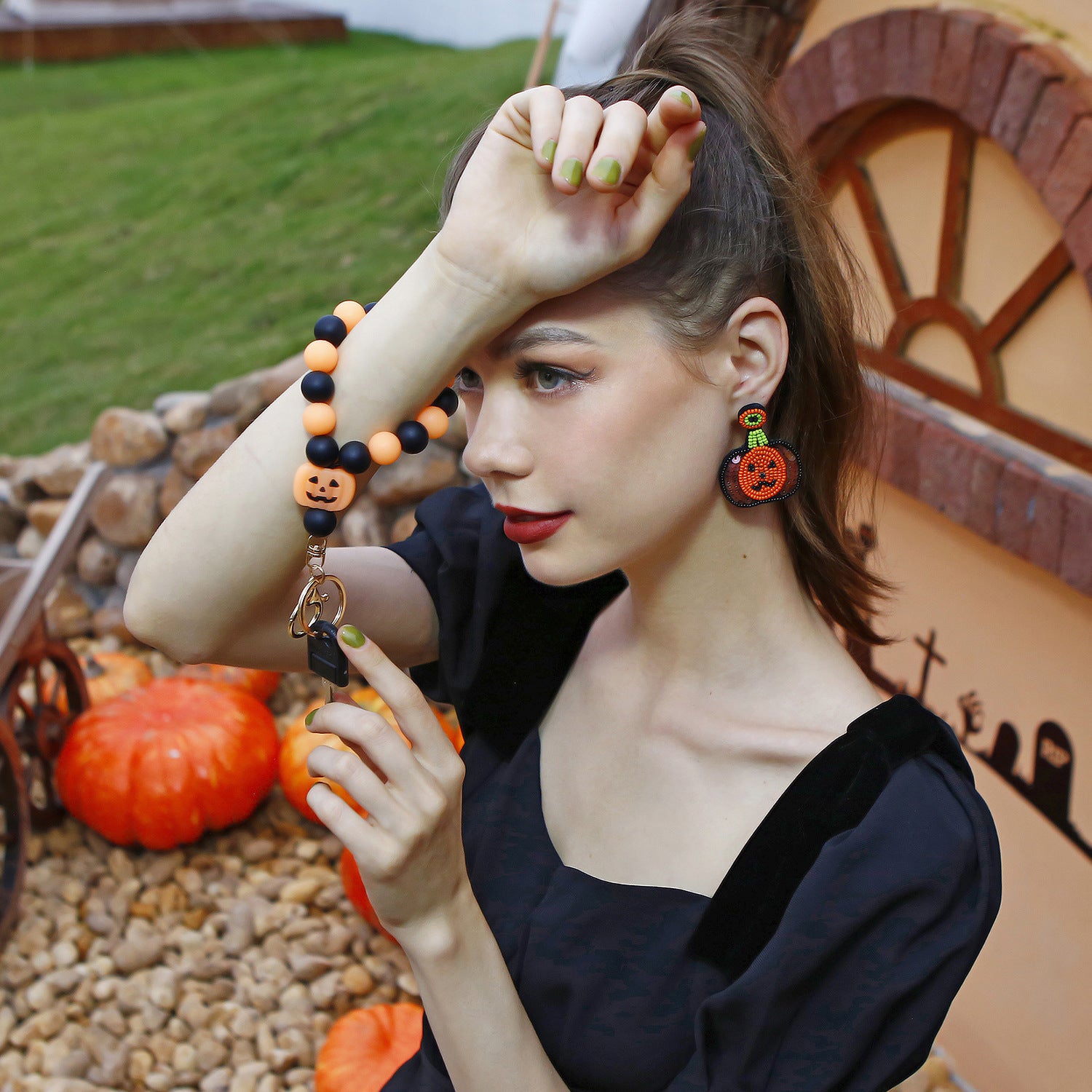 Punk Pumpkin Keychain Key Ring 82405e24 edbe 4f65 bd02 4d975084cd16