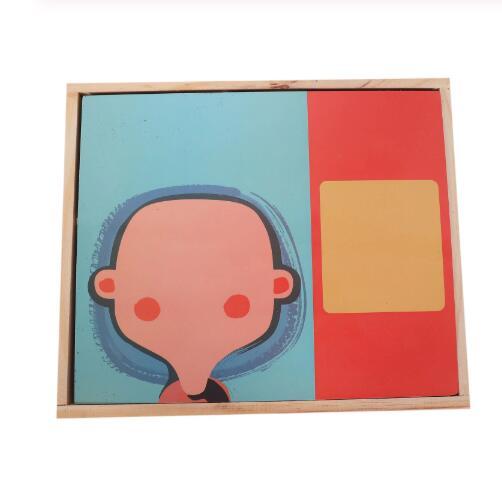Montessori Magnetic Fun Puzzle Children's Wooden Puzzle Box Game Cartoon Educational Painting Toys For Children Gift Antistre