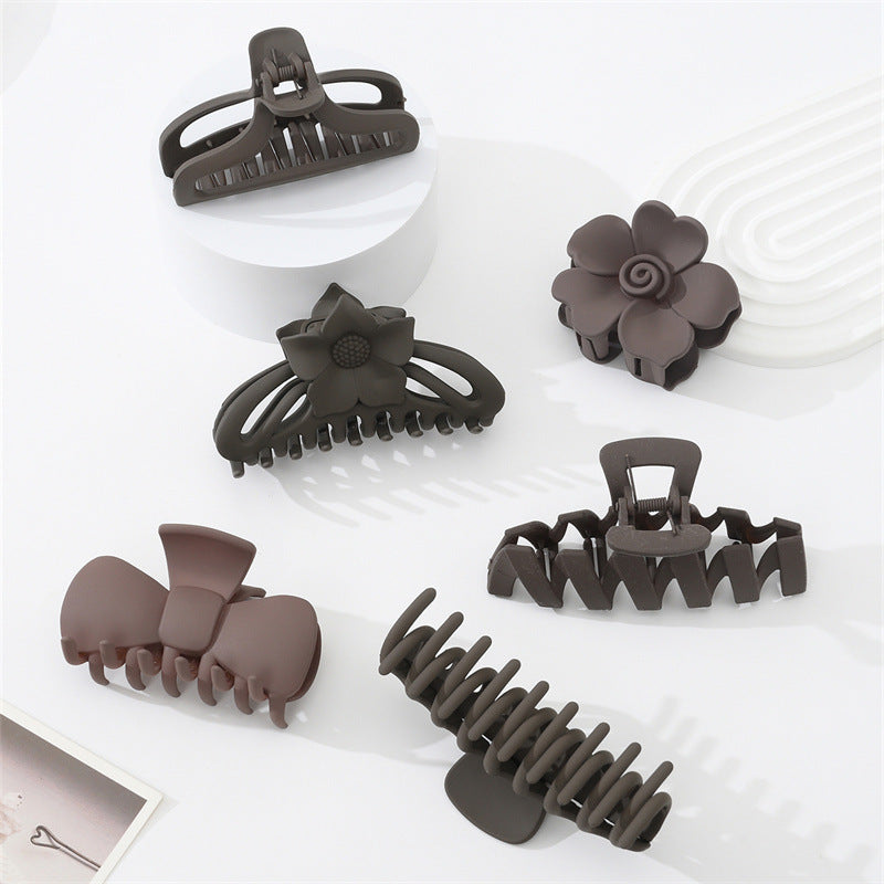 Dark Coffee Color Ladies Hairpin Temperament Pure Color Hair Jaw Clip 82510858 e563 4a8f b049 04c67f654e4e