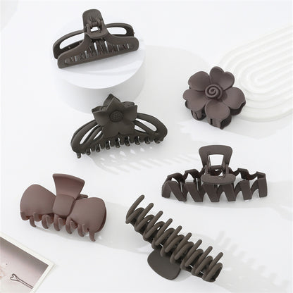Dark Coffee Color Ladies Hairpin Temperament Pure Color Hair Jaw Clip 82510858 e563 4a8f b049 04c67f654e4e