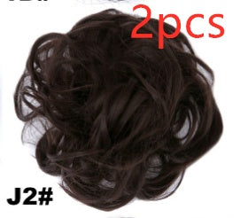 Europe, Japan, and South Korea popular hair bun fluffy natural drawstring curly hair ball head hair ring hair set female hair