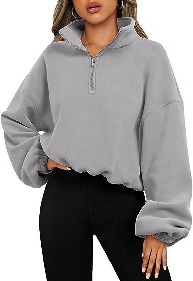 Loose Sport Pullover Hoodie Women Winter Solid Color Zipper Stand Collar Sweatshirt Thick Warm Clothing 825cd5d6 8efd 4b39 9c