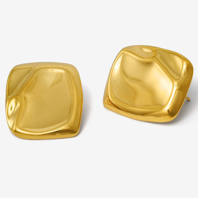 304 Stainless Steel Fashion Irregular Glazed Surface Ear Stud Women - HD Wireless Product #4