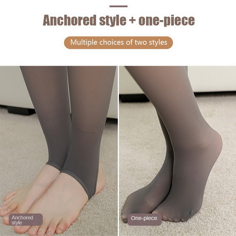 Fake Translucent Plus Size Leggings Fleece Lined Tights Fall And Winter Warm Fleece Pantyhose Women Fleece Lined Pantyhose Thermal Winter Tights