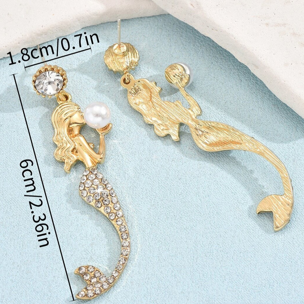 Silver Needle Mermaid Pearl Super Fairy Long Earrings 82797501 9112 440b 8a8b b4db3d6ed3c1 fine