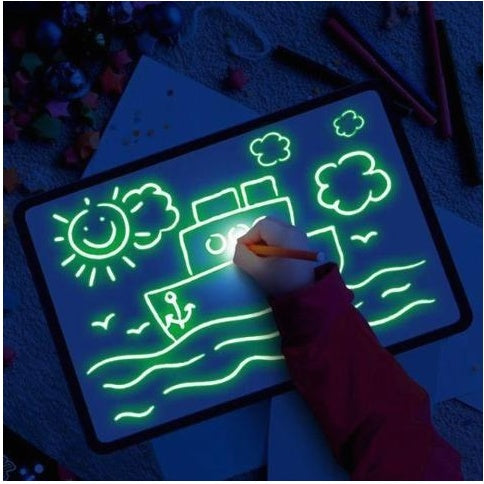 Educational Toy Drawing Pad 3D Magic 8 Light Effects Puzzle Board Sketchpad 82807477403