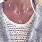 Round Moon Pendant Multilayer Crescent Necklace 828498461176