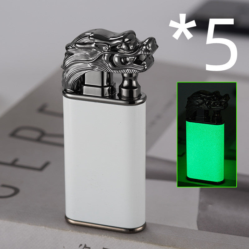 Creative Blue Flame Lighter Dolphin Dragon Tiger Double Fire Metal Winproof Lighter Inflatable Lighter 828d6d19 044e 4388 9ea