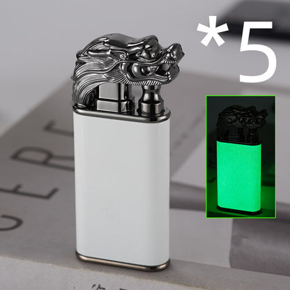 Creative Blue Flame Lighter Dolphin Dragon Tiger Double Fire Metal Winproof Lighter Inflatable Lighter 828d6d19 044e 4388 9ea