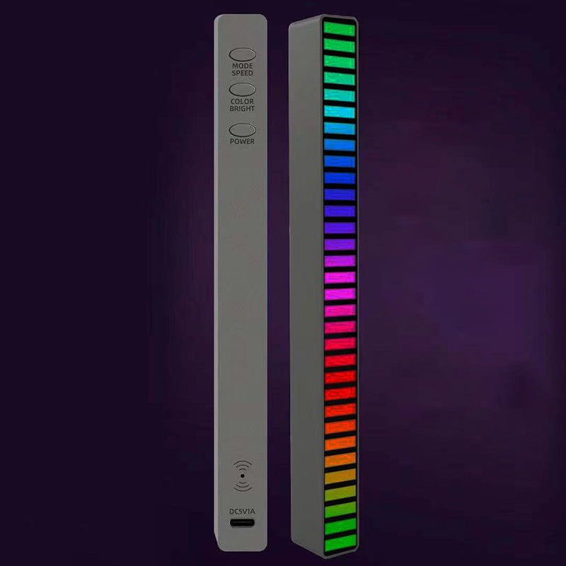 New Car Sound Control Light RGB Voice-Activated Music Rhythm Ambient Light With 32 LED 18 Colors Car Home Decoration Lamp 82a
