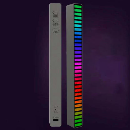 New Car Sound Control Light RGB Voice-Activated Music Rhythm Ambient Light With 32 LED 18 Colors Car Home Decoration Lamp 82a