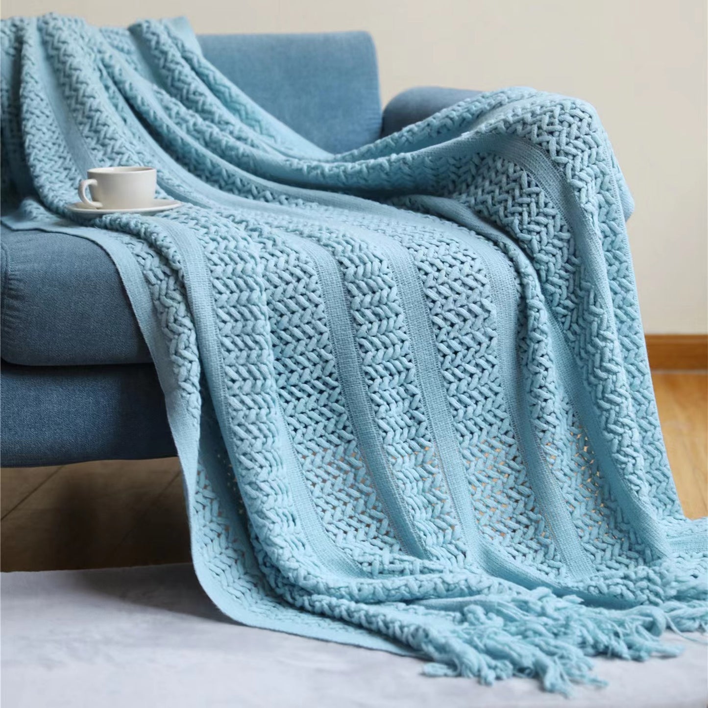 Sofa Blanket Bed Runner Solid Color Office Blanket Knitted Small Blanket Decoration B & B Bed Blanket 82c5b118 92cc 4061 86c8