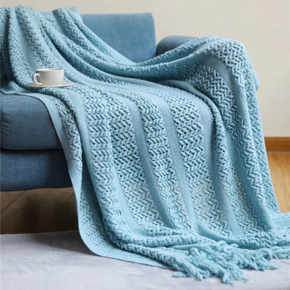 Sofa Blanket Bed Runner Solid Color Office Blanket Knitted Small Blanket Decoration B & B Bed Blanket 82c5b118 92cc 4061 86c8