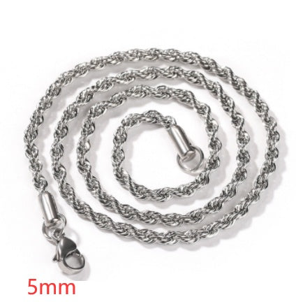Color Preserving Plating Plain Chain 3MM Stainless Steel Fried Dough Twists Rope Necklace 82fdcbd0 e6b2 49bb 9ece a537ef092d2