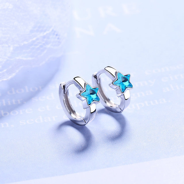Blue Five-pointed Star Ear Buckle Clavicle Chain 830a82ef 0ec8 45f5 8063 de9c62e8bb35