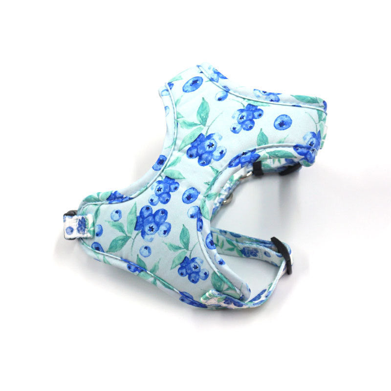 Cute Blueberry Print Pet Out Chest And Back Leash Set 83125a55 c1ab 4bd5 beb1 ec578704853b 993834c2 cd98 4b4d a218 463b40d13d