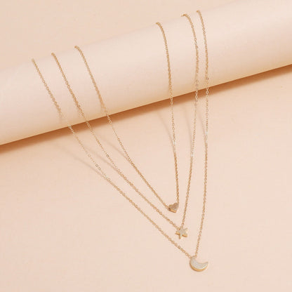 Shang Multi-layer Star Moon Love Pendant Necklace 832e5d14 d22b 4cb9 8982 dd98d78d509e