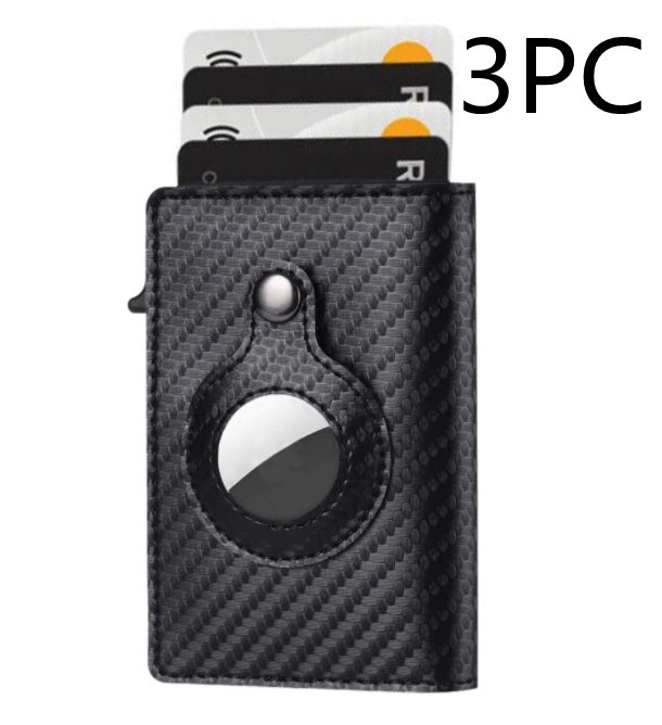 AirTag Wallet Anti Theft Bullet Card Bag Multi-functional Rfid Card Holder Men's Leather Slim Wallets For Airtag Air Tag 834e