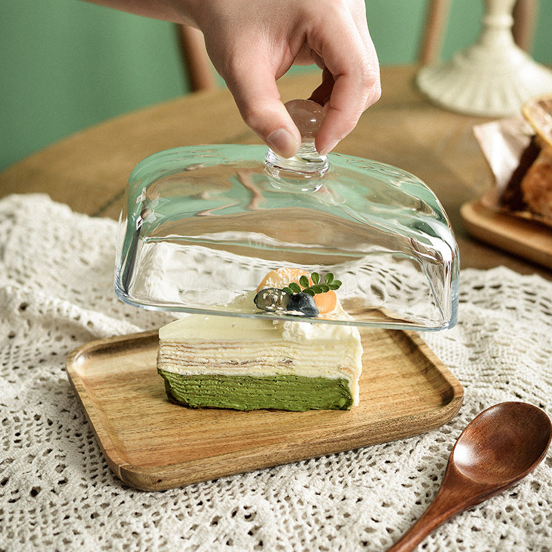Bamboo Cake Plate Simple Transparent Glass 835b785d 65df 40ee b4bd ec6210e74578