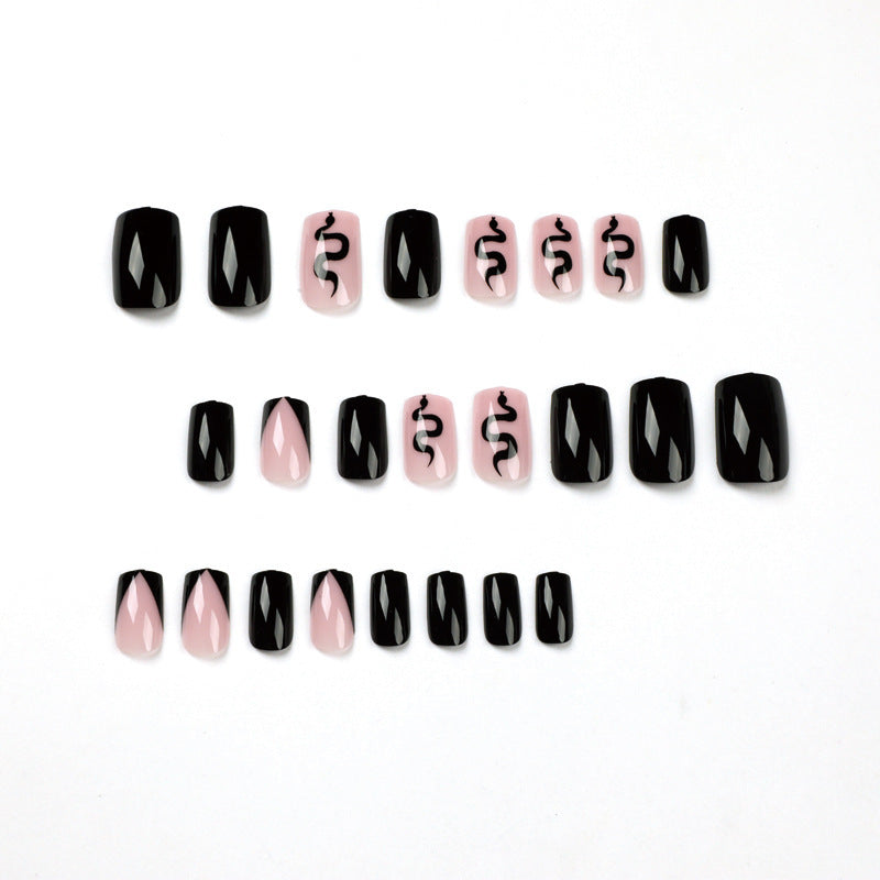 Nail Patch Wearing  Black Bevel French 836eed40 6e40 4f54 af24 10974e0fff96