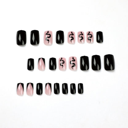 Nail Patch Wearing  Black Bevel French 836eed40 6e40 4f54 af24 10974e0fff96