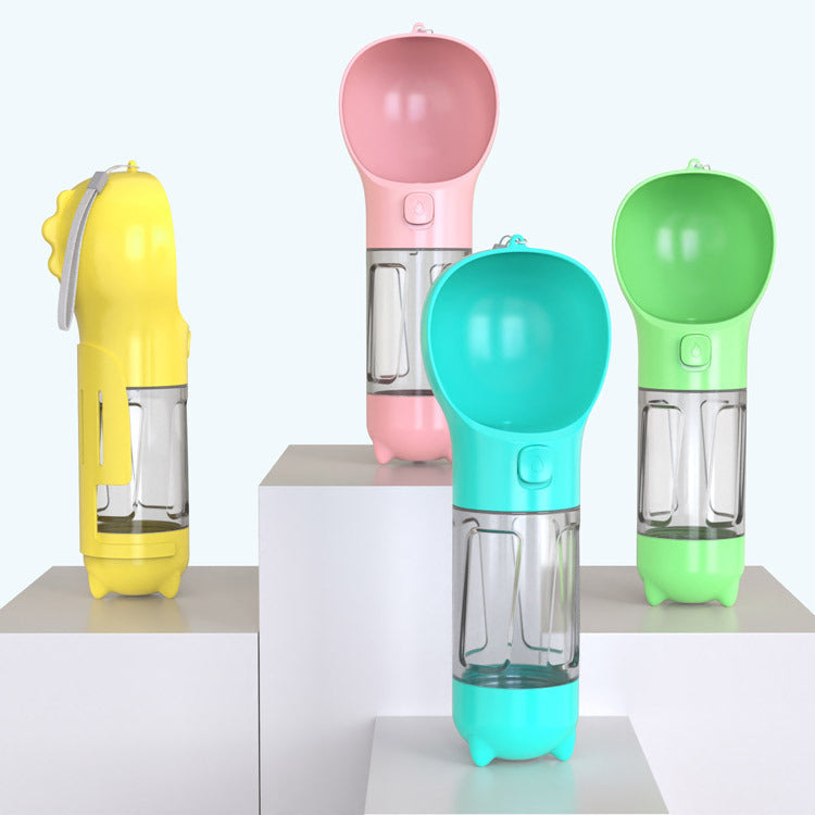 Pet Water Bottle Feeder Bowl Garbage Bag Storage Portable Pet Outdoor Travel 3 In 1 Dog Water Bottle 839031823820