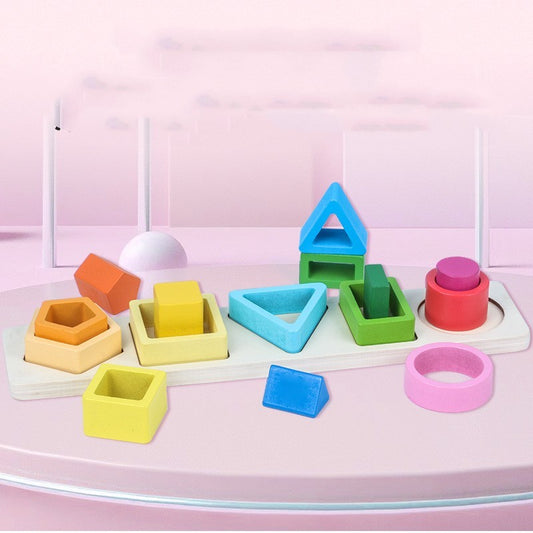 Geometric Shape Five Sets Of Column Building Blocks Early Education Intellectual Development Toys 83b949d2 3db4 4f5a 9514 2f0