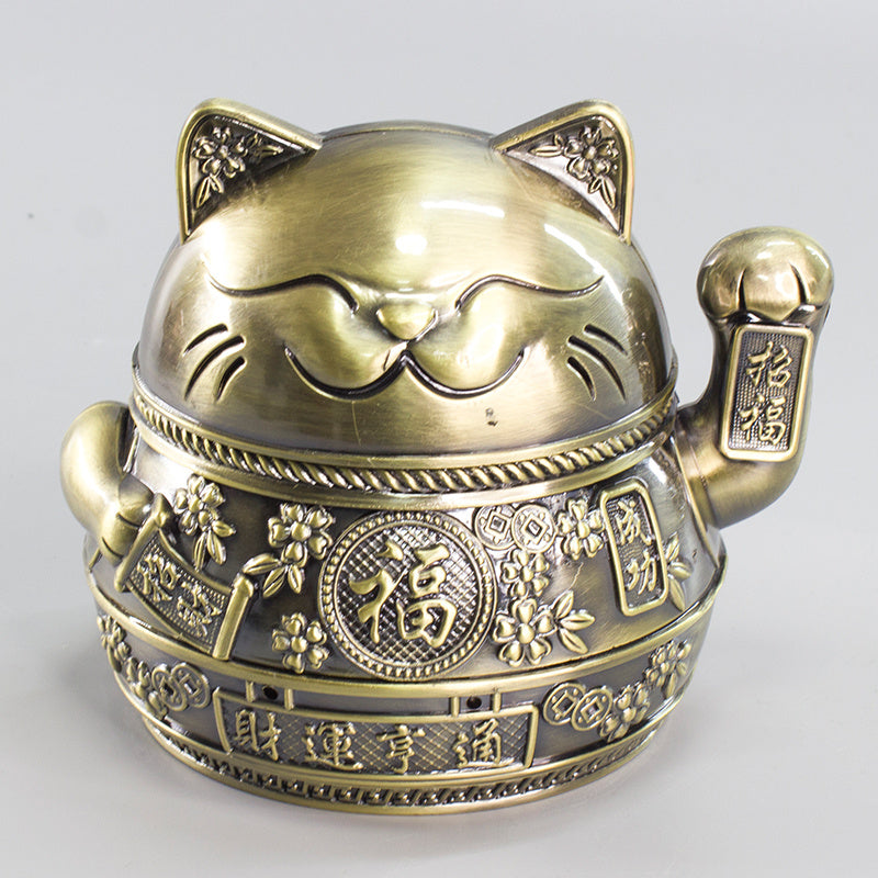 Lucky Cat Ashtray Creativity Personality Trendy Home Living Room With Cover Anti-fly Ash Uxury High-end Simple Ashtray - 图片 7