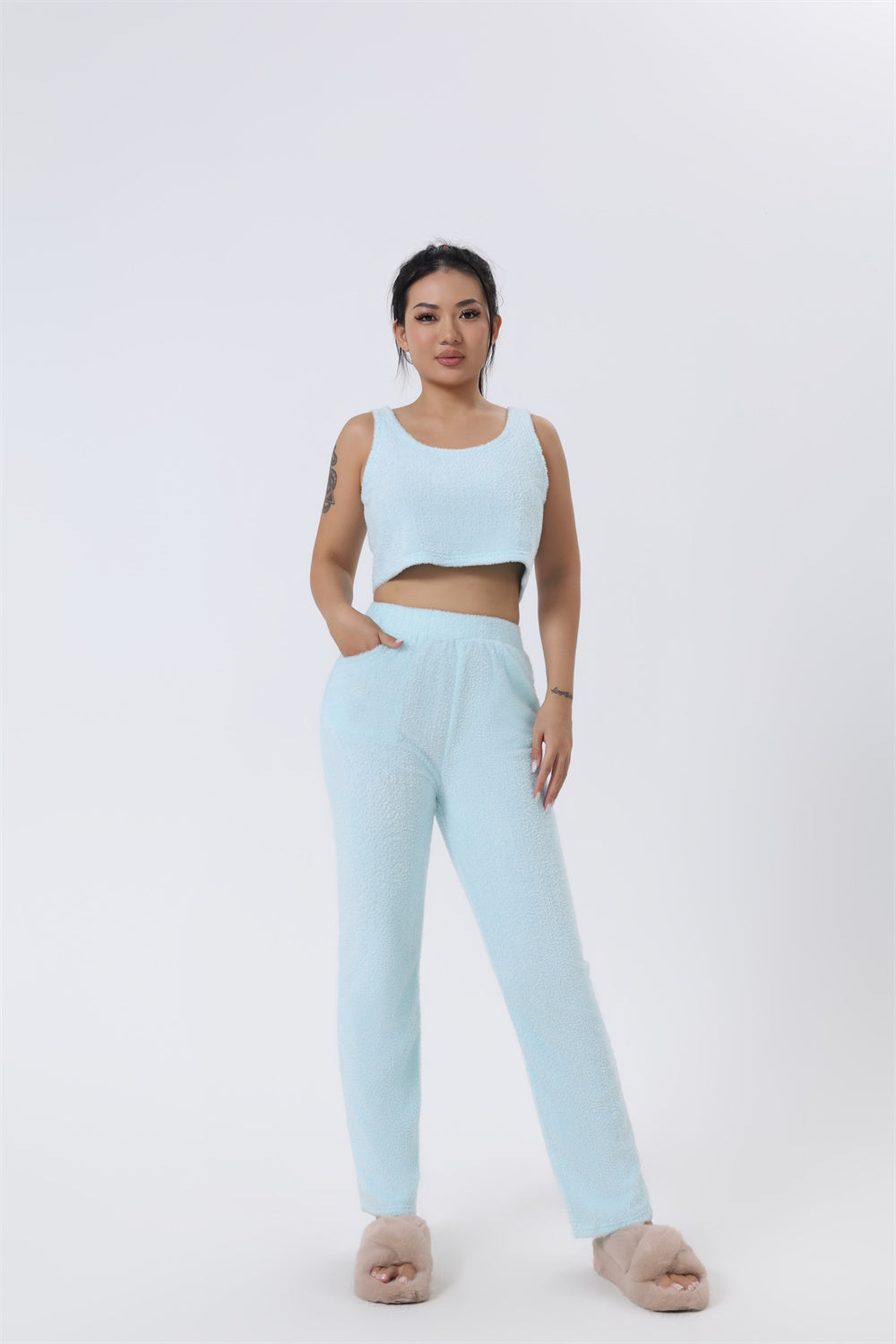 Cozy Pajama Set, 3 Piece Lounge Set, Cute Loungewear, Warm Suit Sets, Matching Set, Lounge Set, 3 Piece Pant Sets, Women Wint