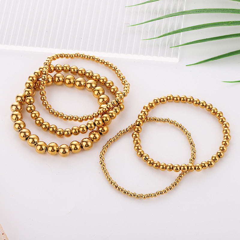 Women's Stainless Steel Bead Bracelet Jewelry 83cd5f25 cf12 47af 9f7b 544c3c6aa1ed