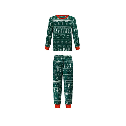 Christmas Print Contrast Color Parent-child Home Service Suit 83cdb33e 4c6d 4bbf af9a 6bd92e9d2a67