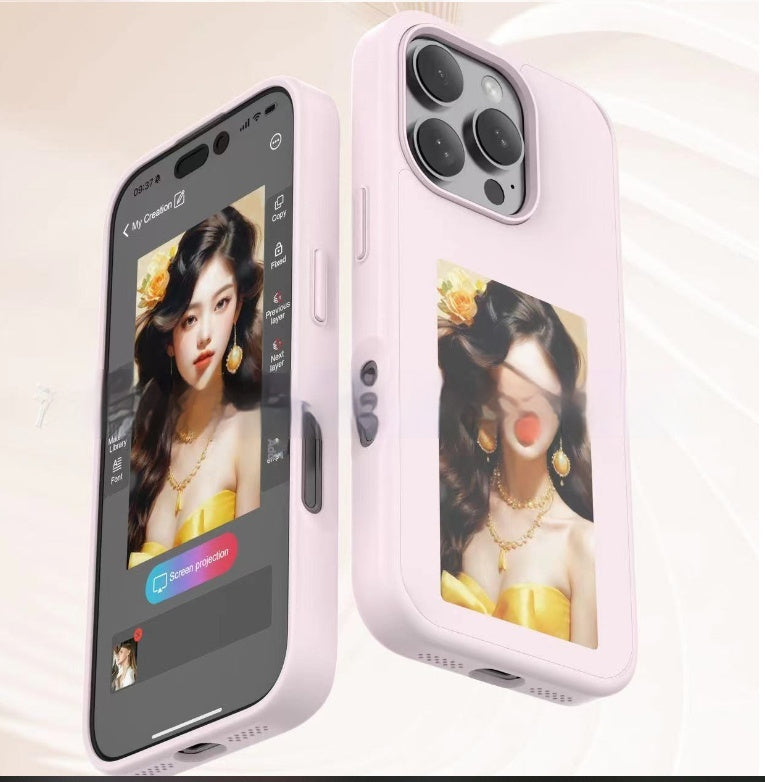 E-ink Screen Phone Case Unlimited Screen Projection Personalized Phone Cover Battery Free New Designer Luxury Phone Case 83d9