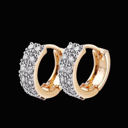 Two-color Plating Fine Zircon-embedded Earrings Women 83f72247 8c82 4c39 94fd 2c4c22535b89