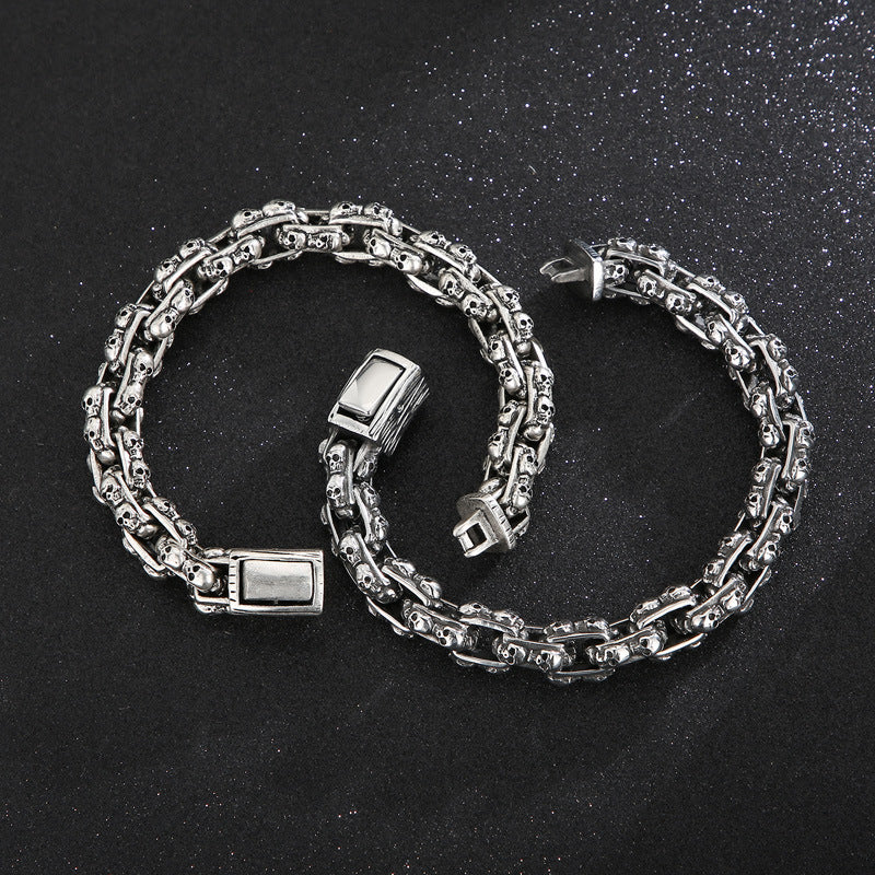 Old Punk Skull Titanium Steel Men's Bracelet 83f8de73 bffc 4018 9a0c 2b05ebb7f7af