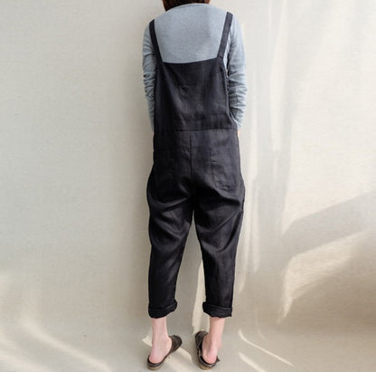 Pants casual pants cotton and linen breathable plus size overalls 84119245938