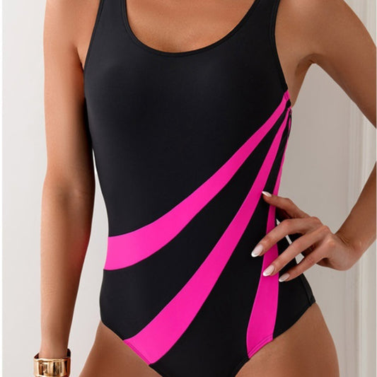 Sports Sports Swimsuit Color Matching One-piece Backless European And American Style 8415eba4 95ff 4664 833b 76c24b72350f fin