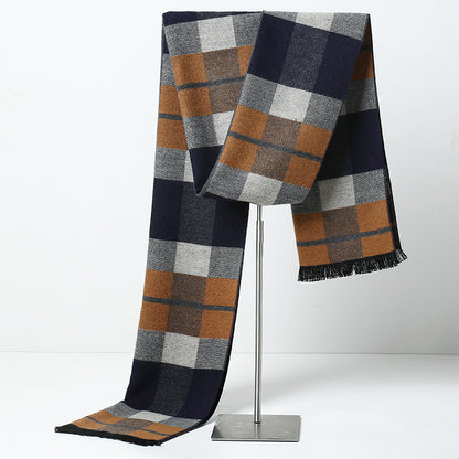 Simple Plaid Warm Keeping Artificial Cashmere Scarf 84181e33 68b2 4422 8096 2778d8511558