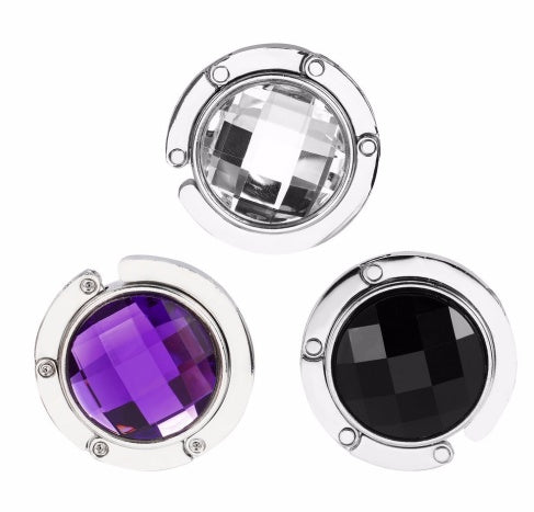 Fashion ladies crystal bag hook personality purple diamond metal bag hook 8422599996901