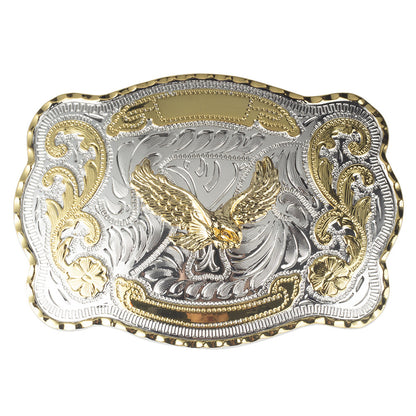 Golden Equestrian Big Head Belt Buckle Two-color Craft Alloy Smooth Buckle 8423a698 9af7 4da1 b6f8 428b4f0f2469