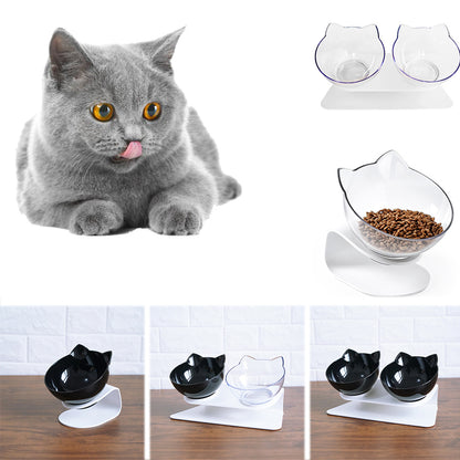 Cat Double Bowl Cat Food Bowl Protects Cervical Vertebra 842708951630