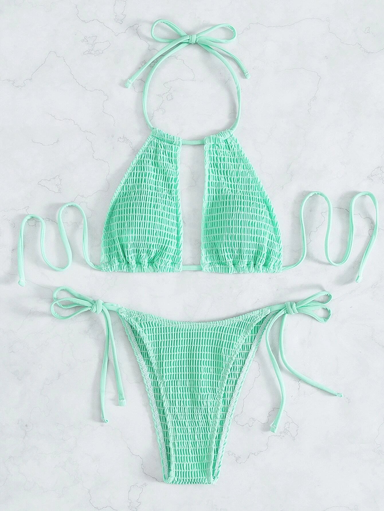 Women's Split Beach Swimsuit Bikini Two-piece Set 84299e41 eaef 4ee3 b080 d412c4672f1a