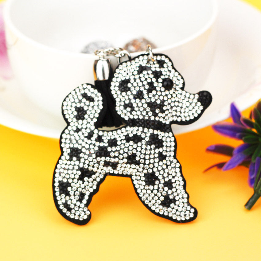 Women's Fashion Flannel Tassel Two-tone Dog Keychain 842d4e23 1efe 4484 9eb9 b567279e3fe8