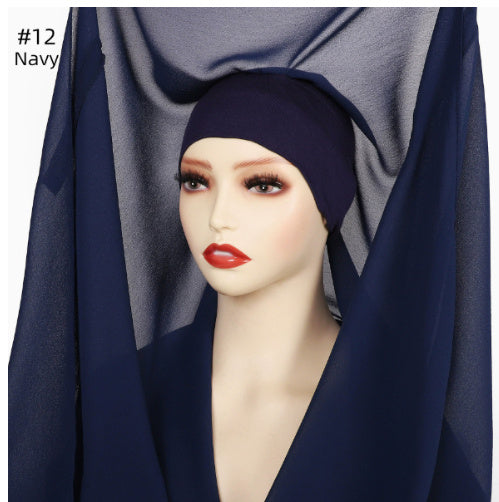Lazy Chiffon Convenient Headscarf Magnetic Buckle Fixed Anti-drop Solid Color 844439ef 09a2 4d1f 8c0b f07811f347e0