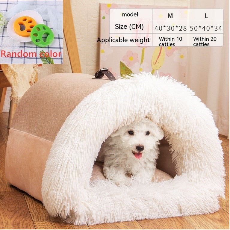 New Splice Portable Pet Nest Portable Autumn And Winter Warm Dog Nest Moisture-proof Long Fur Cat Nest Cross Border Pet Nest 