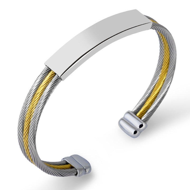 Titanium Steel Men's And Women's Couple Bracelet Wire Rope 84482b15 ccc8 4928 81ec 515d784e0fc2