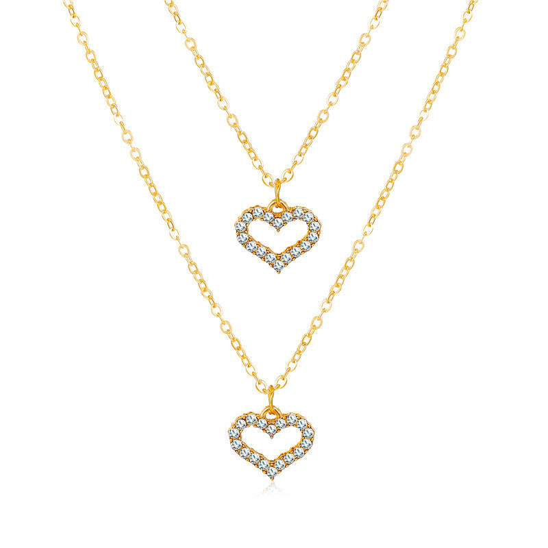 Trend Elegant Jewelry Crystal Love Letter Pendant Necklace Golden Color 844f9937 9678 496d 821c ccb7a0bf752a