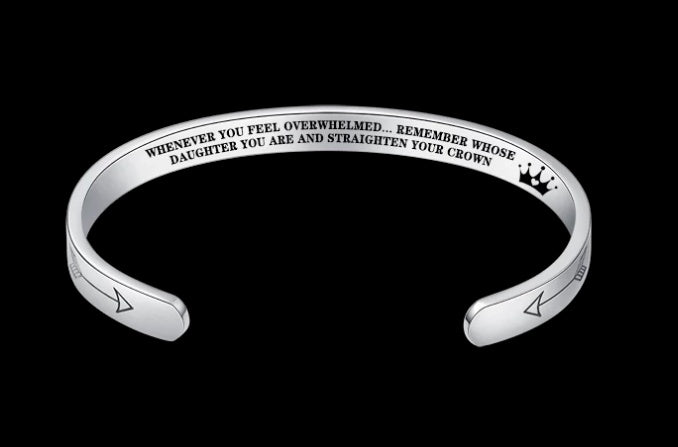 Mantra Bracelet With Quotes Stainless Steel Cuff Inspirational Jewelry Graduation Gift 84795649368