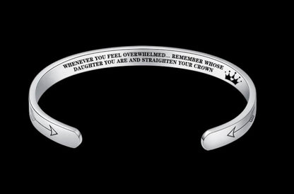 Mantra Bracelet With Quotes Stainless Steel Cuff Inspirational Jewelry Graduation Gift 84795649368