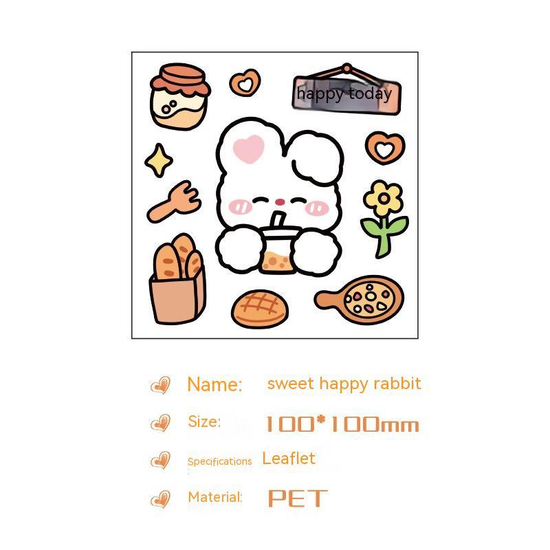 Cute Bear Clear Water Cup Stickers Children's Cartoon Korean Journal Material Mobile Phone Cup Decoration 847c923d 3bd7 4992 